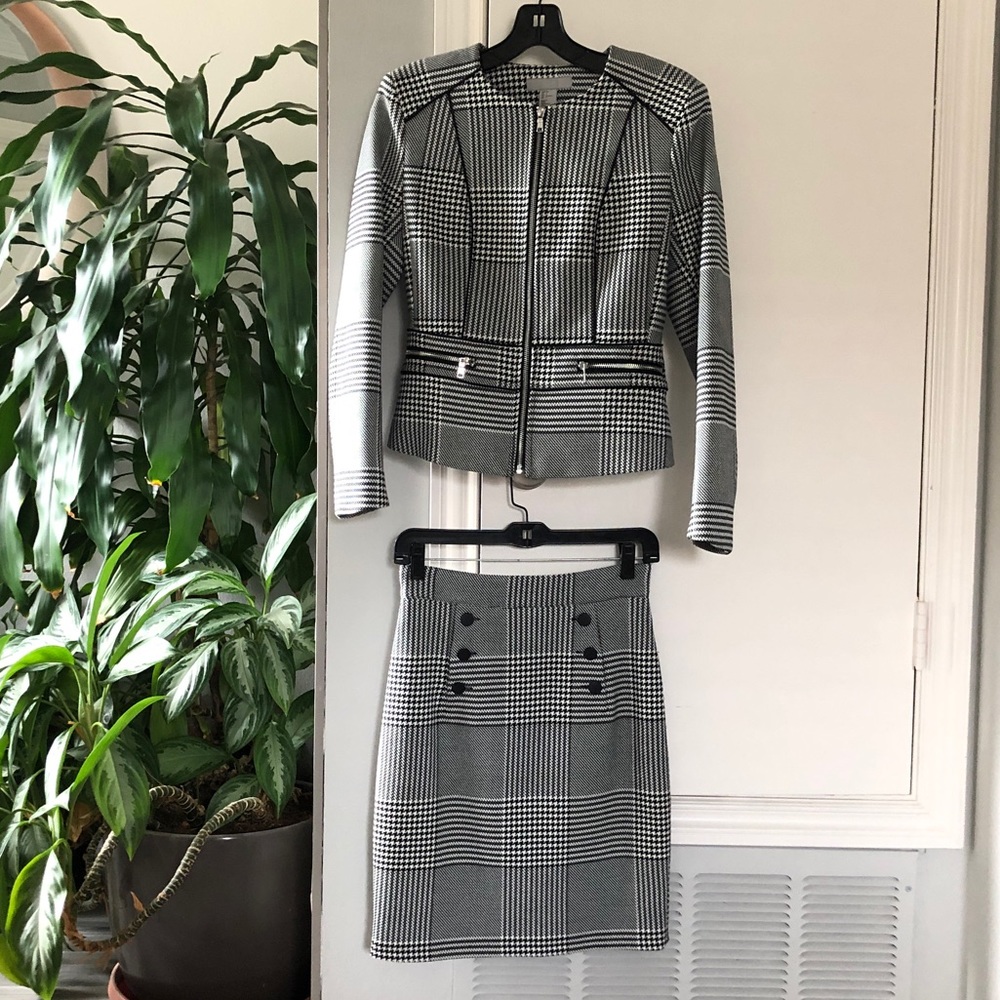 H&M Matching Houndstooth Jacket And Skirt Suits - image 1